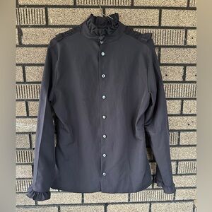 Judy Bond Vintage 1970’s Ruffle Black Blouse